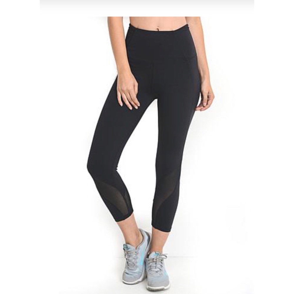 Hishwaist Mesh Capri Leggings